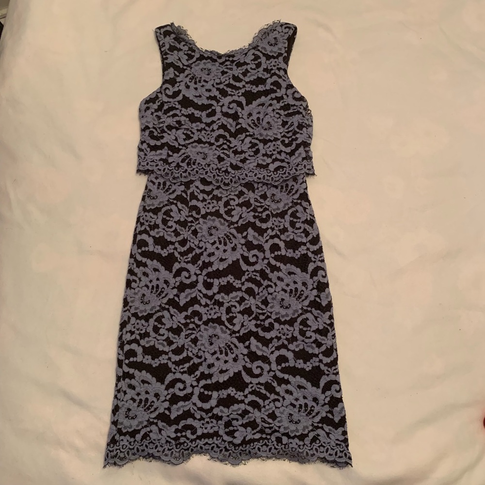 Ivanka Trump Blue and Black Lace Dress